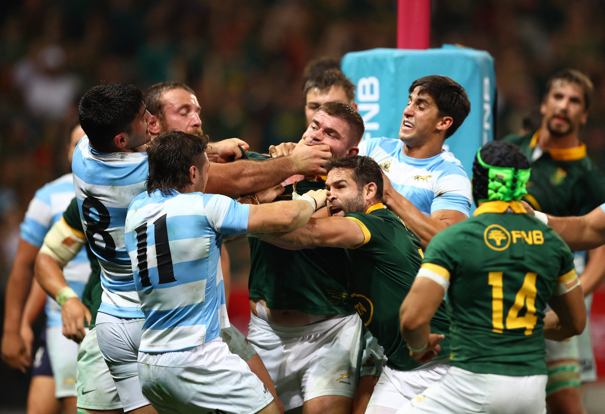 En Sudáfrica, Los Pumas buscarán la hazaña frente a los Springboks en un duelo clave del Rugby Championship: hora, TV y formaciones