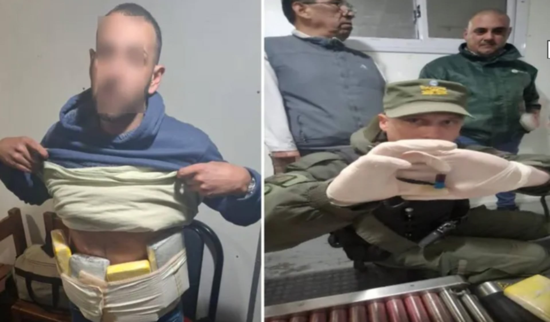 Atraparon a un hombre que viajaba en un micro de larga distancia con 4 kilos de cocaína pegados al cuerpo