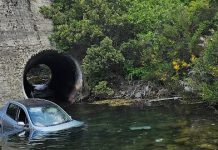 Brutal accidente en la Ruta 40: un auto perdió el control y cayó a un arroyo