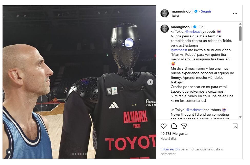 “¿Chances reales?”: el particular desafío entre Manu Ginóbili y un robot que organizó MrBeast