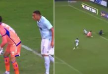 Esperó detrás del arquero, le robó el balón y marcó: el insólito gol que sufrió el Fortaleza de Palermo en su lucha por no descender