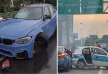 Triple choque en la avenida General Paz: un auto de alta gama fuera de control embistió a otros dos vehículos