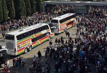 “Vamos a copar todo Paraguay”: la impactante caravana de hinchas de Lanús para la final de la Copa Sudamericana, con 60 micros y 18 aviones