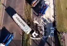 Accidente en Panamericana: volcó un camión con aceite y hay enormes demoras para circular